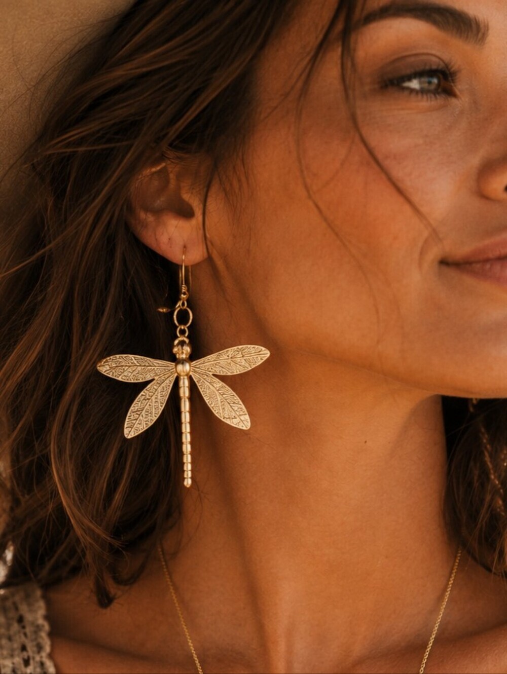 VINTAGE DRAGONFLY DANGLE EARRINGS